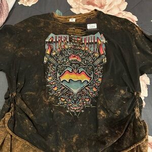 Affliction Black and Gold Graphic Tee